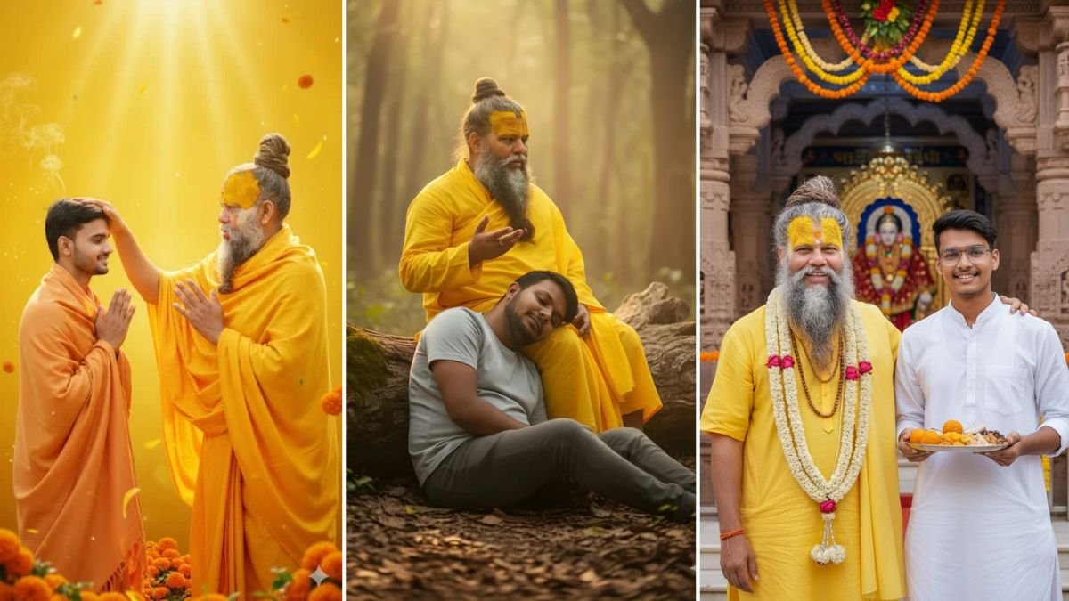 Gemini ai photo editing prompts for Premanand ji Maharaj